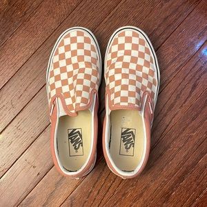 Vans Rose Checkered Slip On Shoes